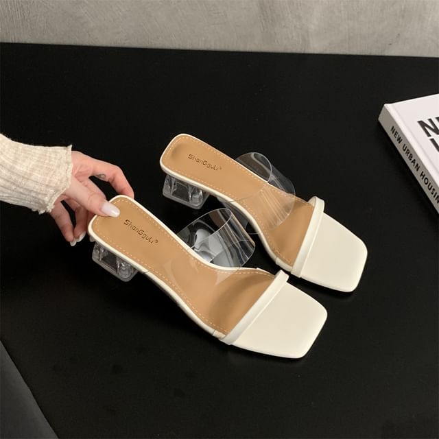 Sandals Slide Heel Block