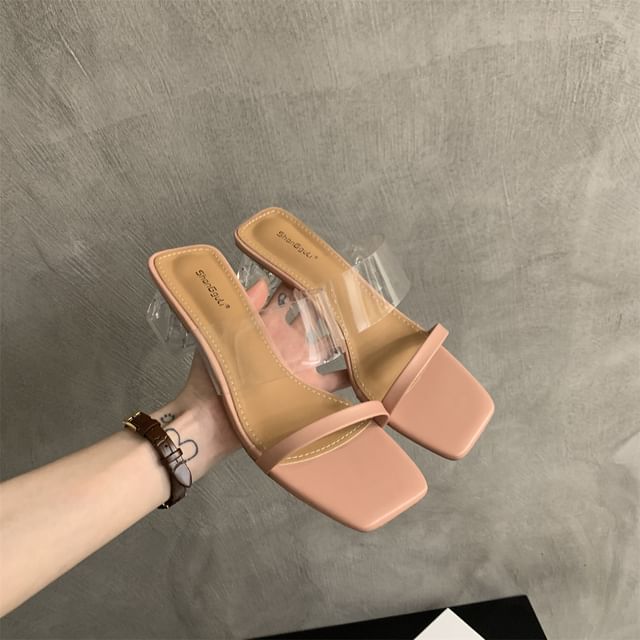 Sandals Slide Heel Block