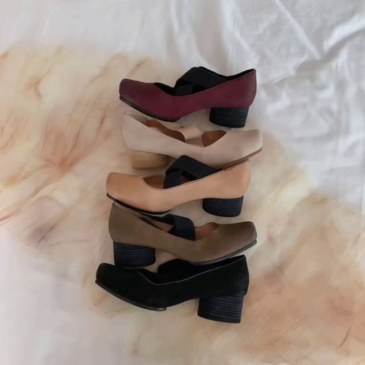 Block Heel Designs) (Various Genuine Pumps Leather