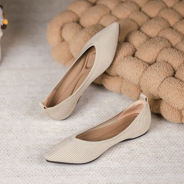 Flats Fabric Plain Pointed