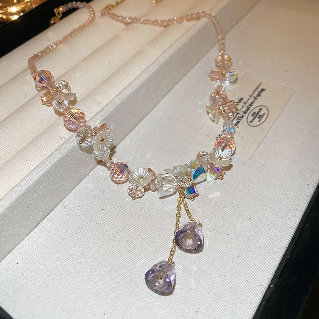 Faux Dangle Earring Choker / Bracelet Crystal