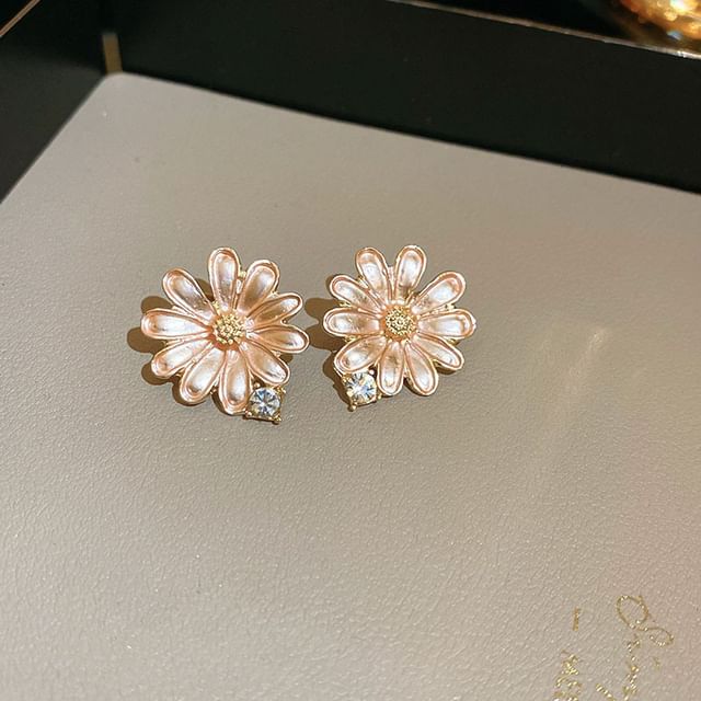 Stud Floral Earring Choker Alloy / Rhinestone