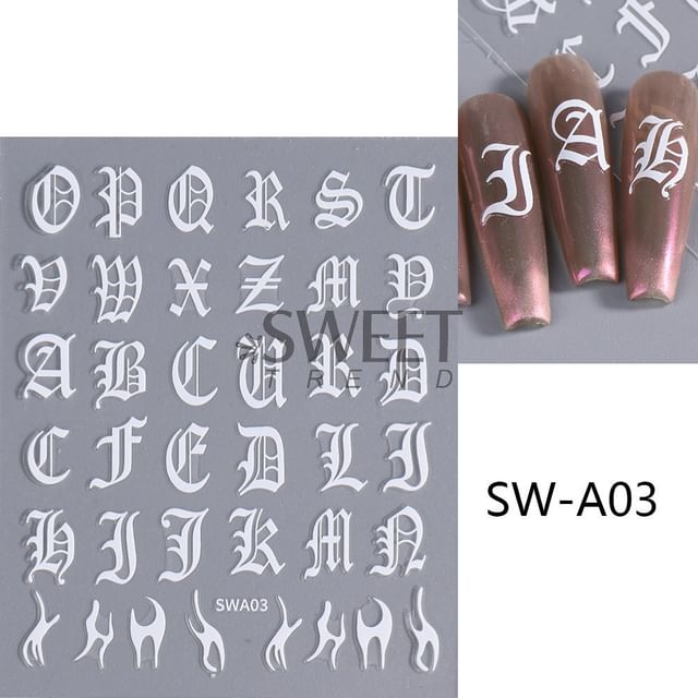 Alphabet Nail Art Stickers