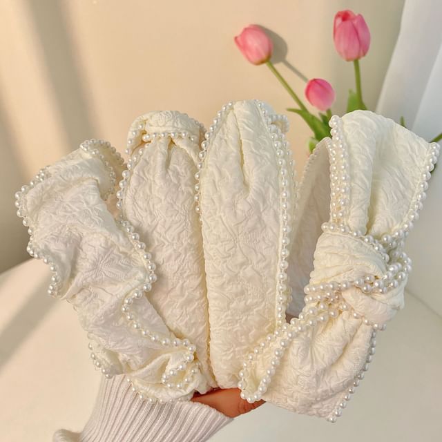 Band Barrette Head Pearl Faux /