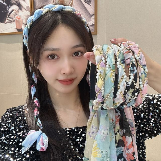 Faux Head Band Pearl