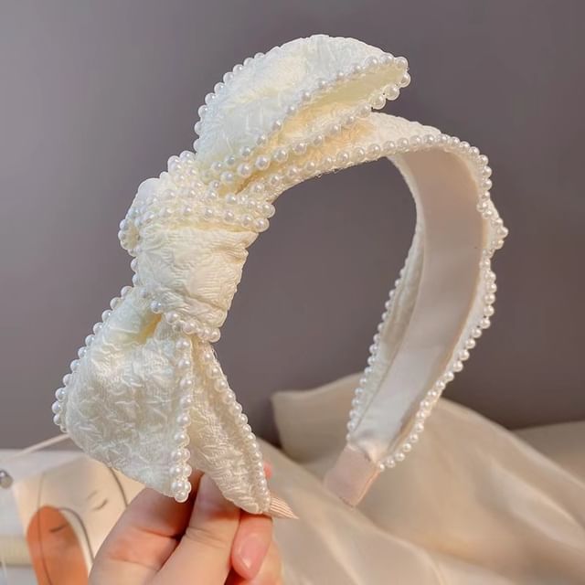 Band Barrette Head Pearl Faux /