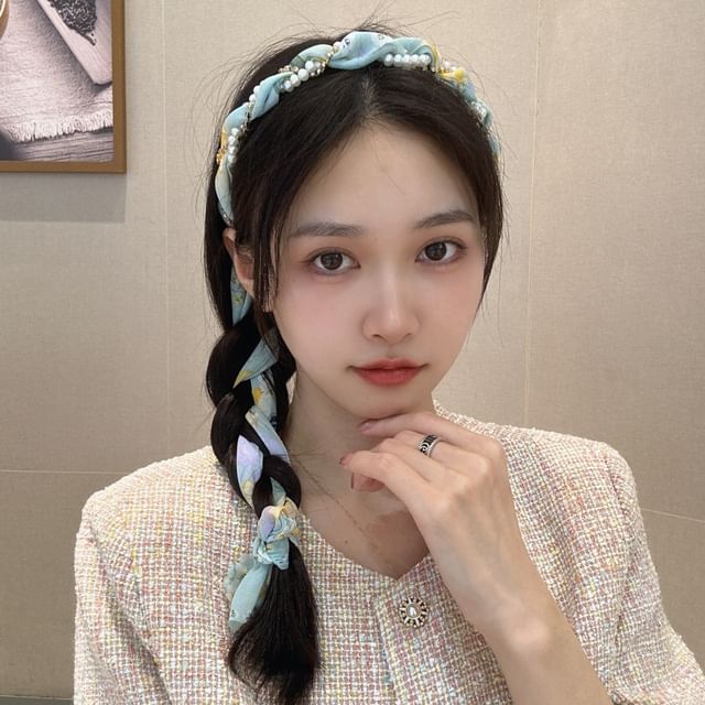 Faux Head Band Pearl