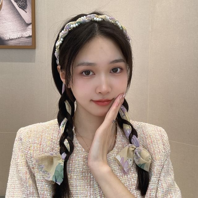 Faux Head Band Pearl