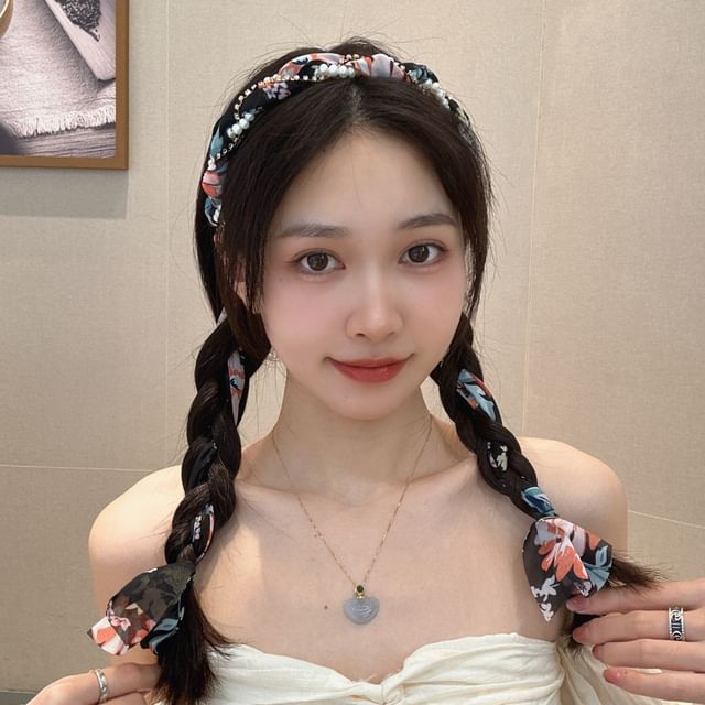 Faux Head Band Pearl