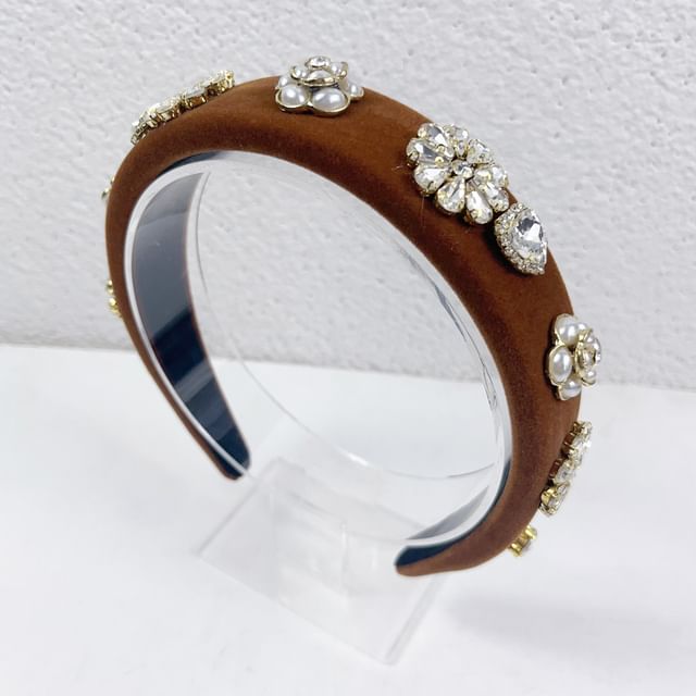 Flower Hair Gemstones Band Rhinestone