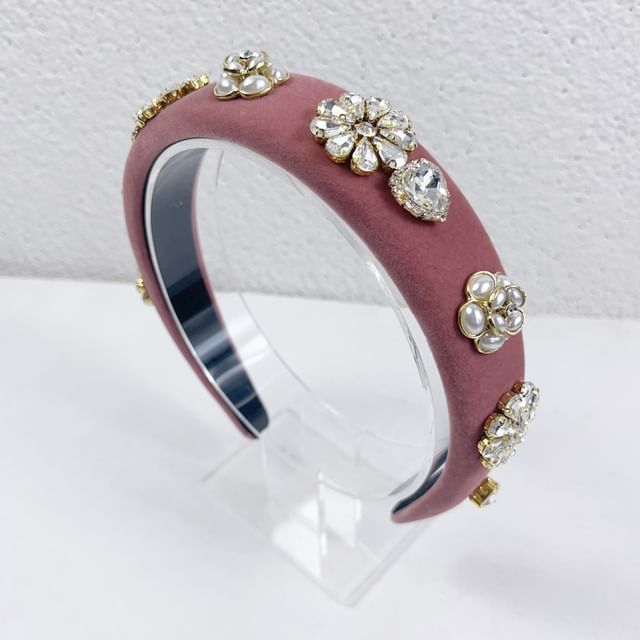 Flower Hair Gemstones Band Rhinestone