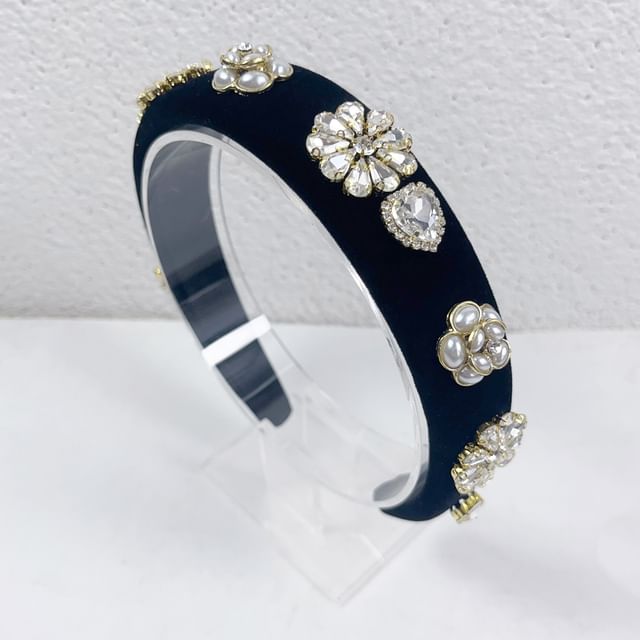 Flower Hair Gemstones Band Rhinestone