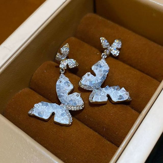 Pearl Alloy Floral Butterfly (Various Designs) Earring Faux / Stud Crystal