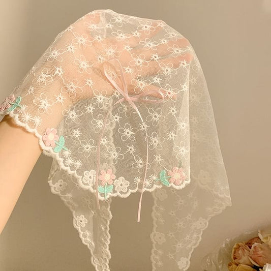 Flower Bandana Embroidered Lace