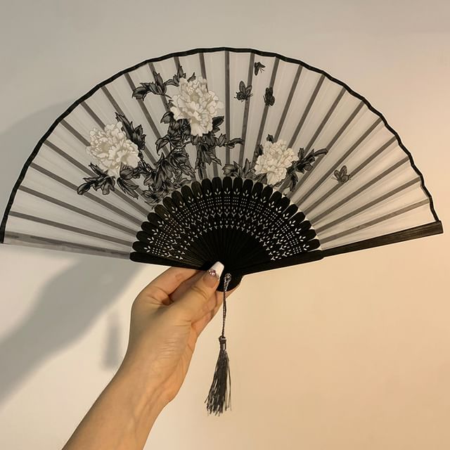 Print Foldable Fan Designs) Hand (Various Bamboo