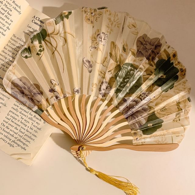Print Foldable Fan Designs) Hand (Various Bamboo
