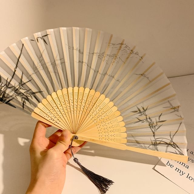 Print Hand Fan (Various Foldable Bamboo Designs)