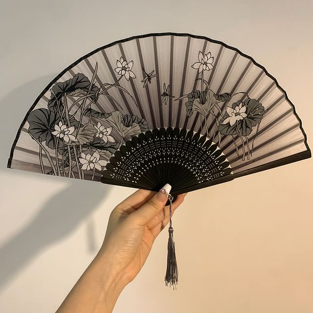 Print Hand Fan (Various Foldable Bamboo Designs)