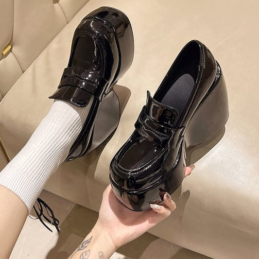 Platform Loafer Wedge Pumps Penny