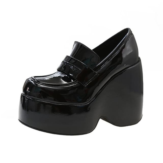 Platform Loafer Wedge Pumps Penny