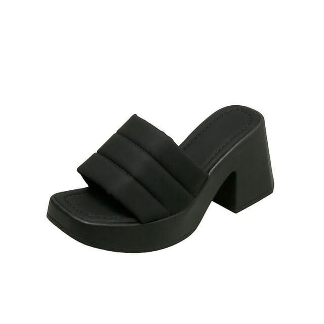 Slide Heel Block Sandals