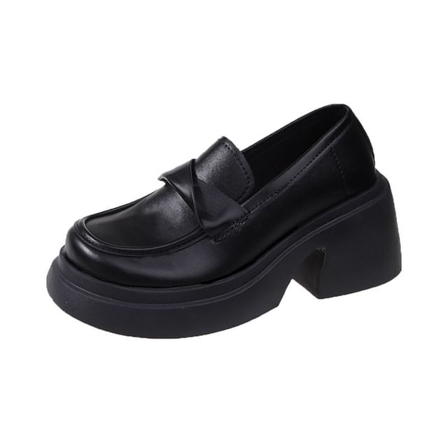 Plain Loafers Platform