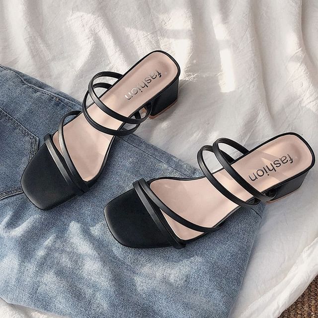 Sandals Plain Heel Block