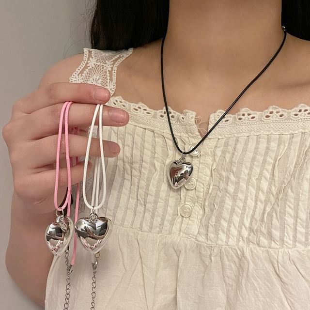 Cord Heart Pendant Necklace