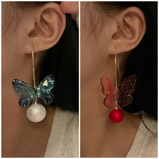 Butterfly Hook Bead Earring Drop
