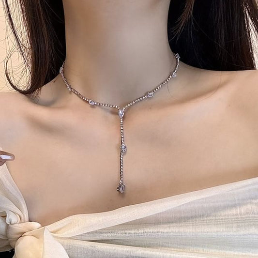 Lariat Necklace Rhinestone