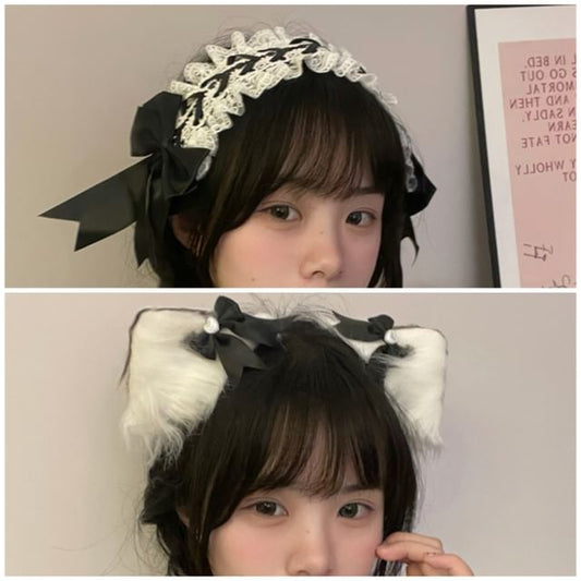 Bow Fluffy / Headband Clip Cat Lace Ear Hair