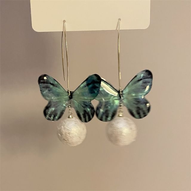 Butterfly Hook Bead Earring Drop
