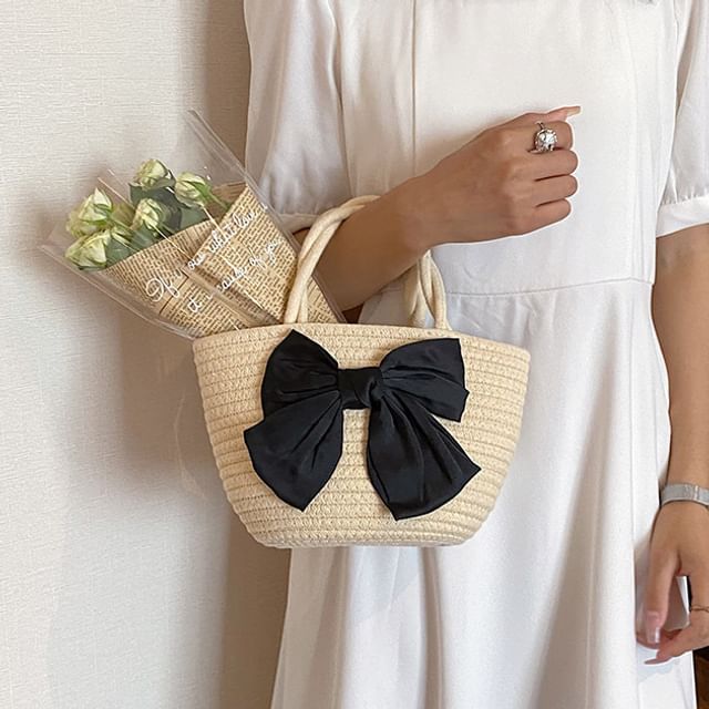 Tote Woven Bag Bow