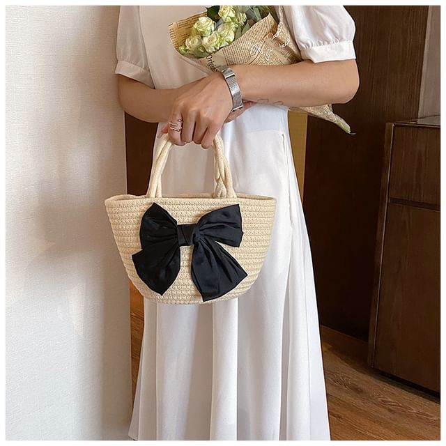 Tote Woven Bag Bow