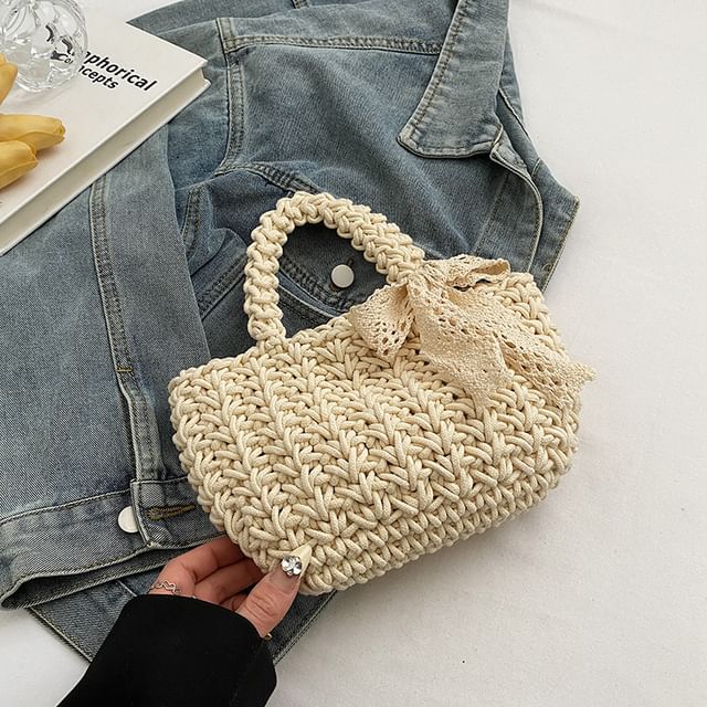 Tote Bag Bow Woven