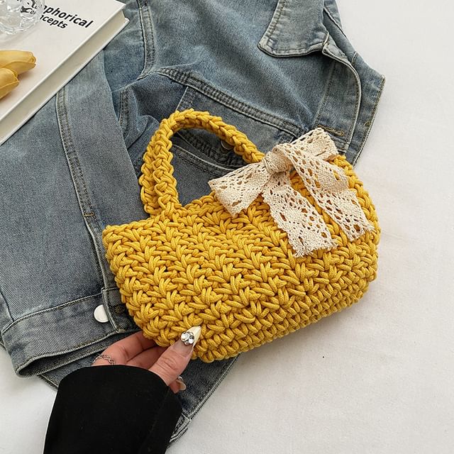 Tote Bag Bow Woven