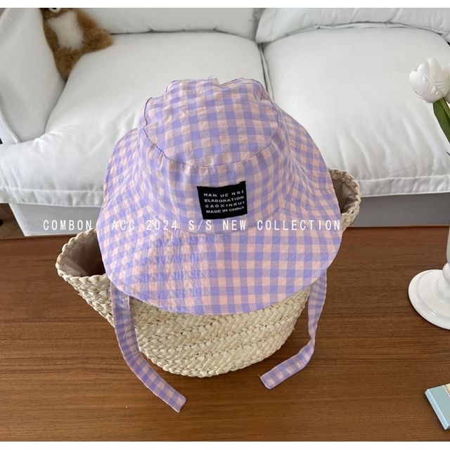 Bucket Gingham Applique Hat