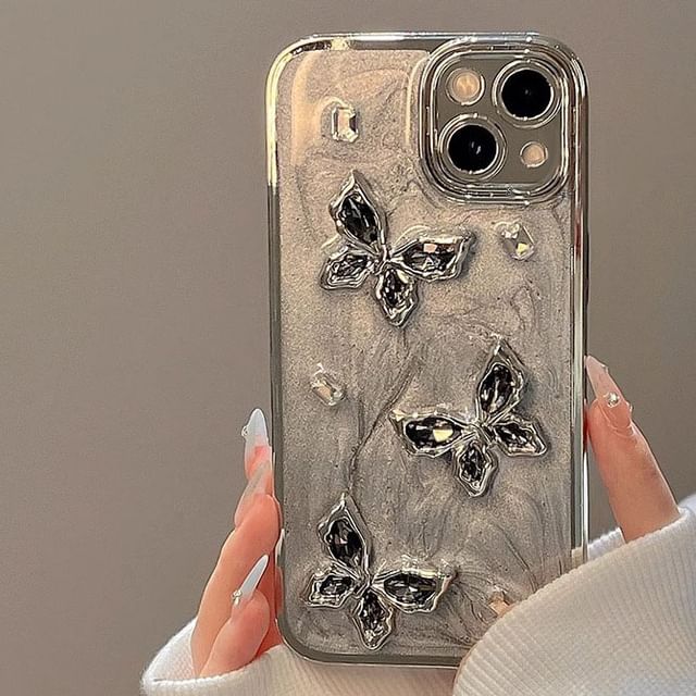 Case Butterfly Phone Rhinestone