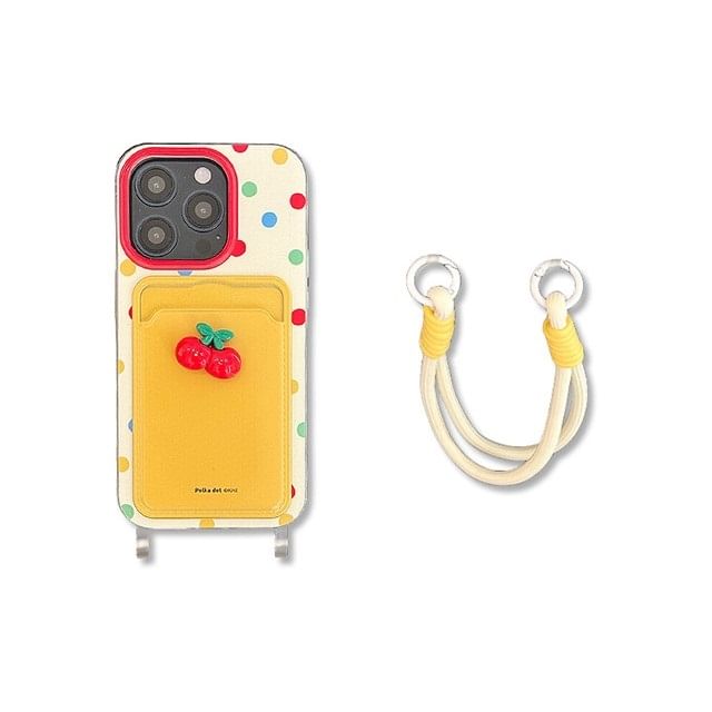 Strap Holder Phone Cherry / Case Set Card