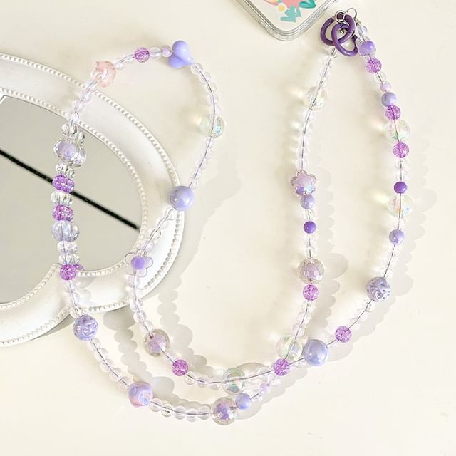 Crystal Phone Lanyard Bead Faux