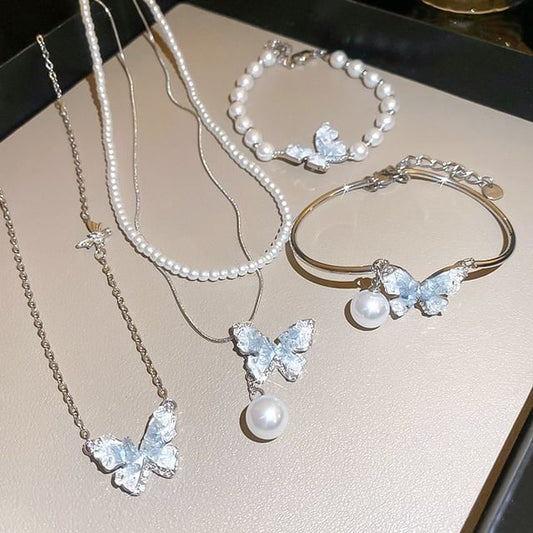 Necklace Designs) (Various Butterfly Crystal Faux Bracelet / Alloy