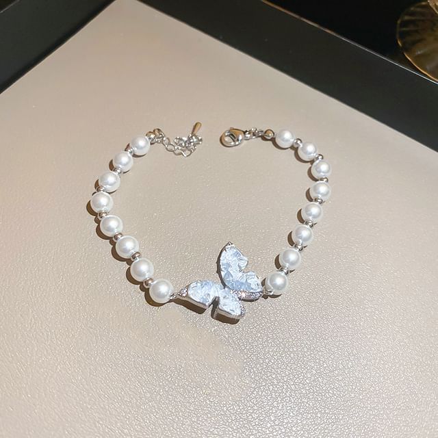 Necklace Designs) (Various Butterfly Crystal Faux Bracelet / Alloy