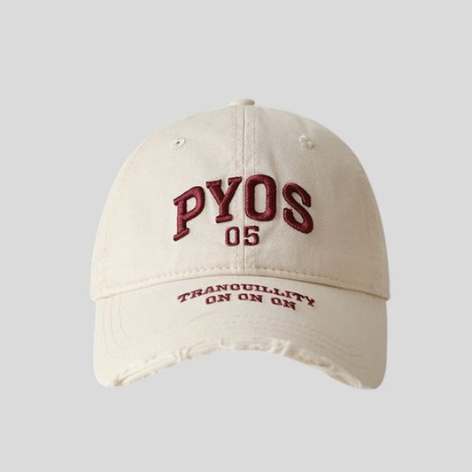 Cap Frayed Lettering Baseball Embroidered