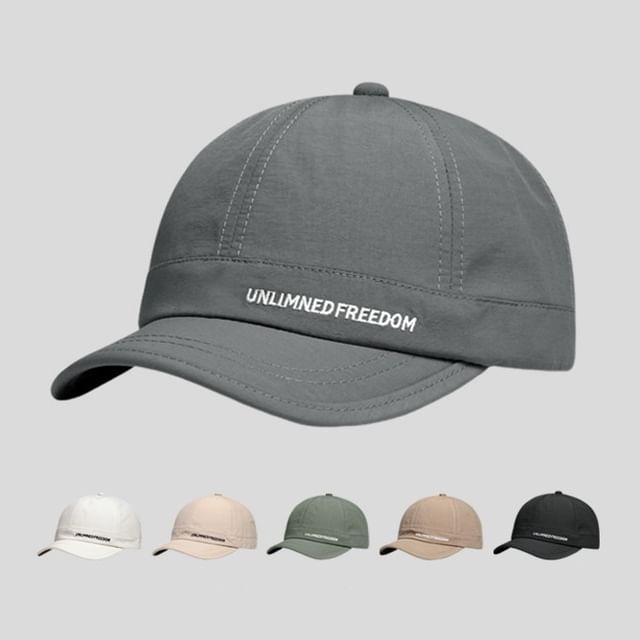 Embroidered Cap Lettering Brim Baseball Short