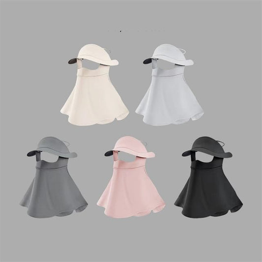 with Face Flap Cover Sun Neck Plain Protection