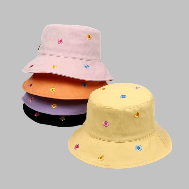Floral Bucket Hat Embroidered