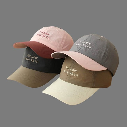 Two Embroidered Cap Baseball Lettering Tone