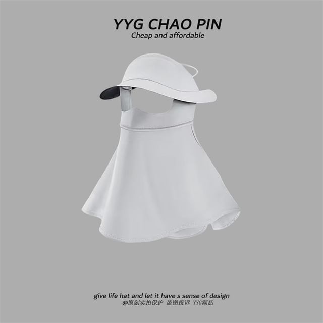 with Face Flap Cover Sun Neck Plain Protection