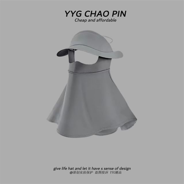 with Face Flap Cover Sun Neck Plain Protection