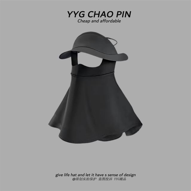 with Face Flap Cover Sun Neck Plain Protection